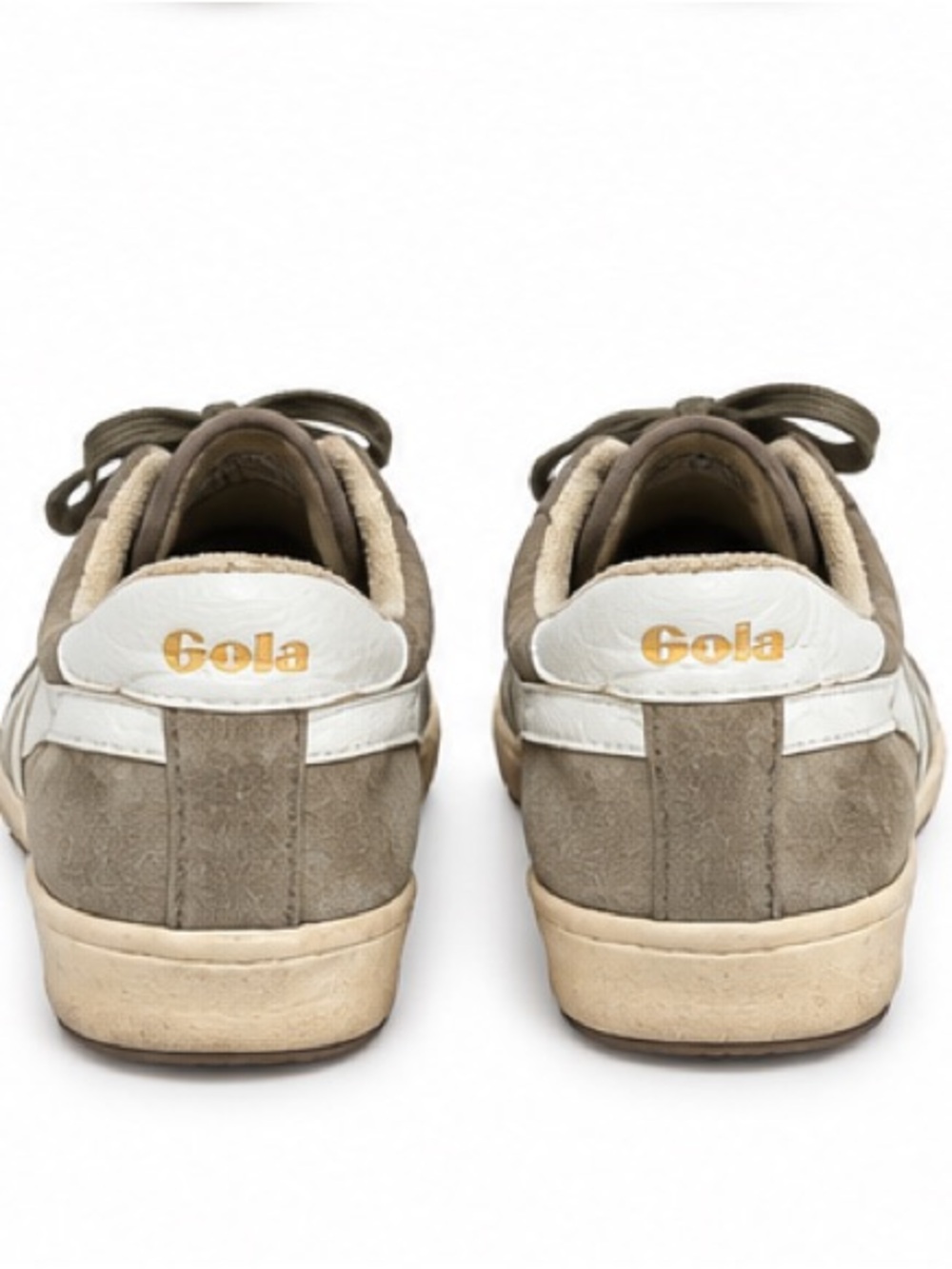Gola Womens Suede Low Top Sneakers Brown Cream Retro Trainers Size 9 - Picture 3 of 5